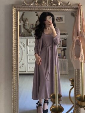 SHEIN Ribbed Mauve Tank Dress